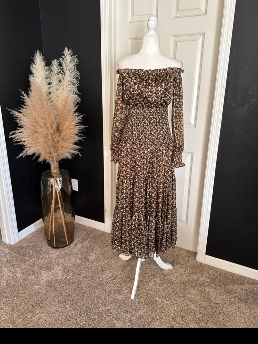 Anthropologie ASTR the Label Floral Off the Shoulder Maxi Dress size Small - Picture 3 of 12